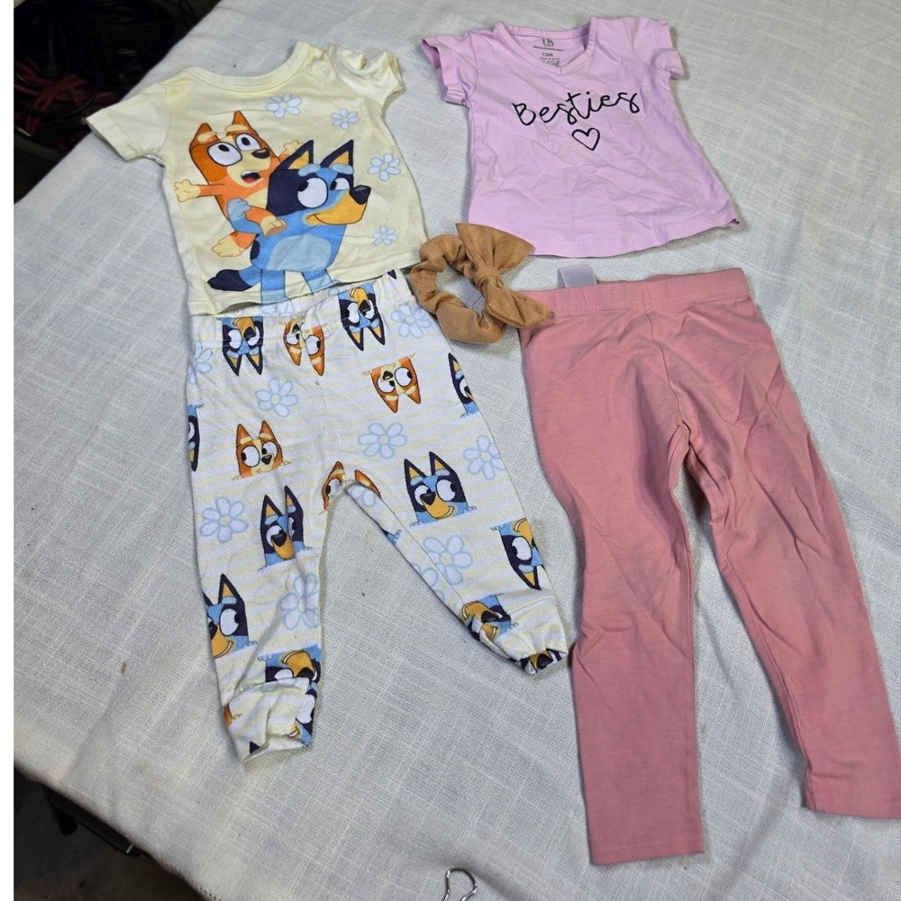 Bluey Pajamas & Cynthia Rowley Besties Leggings Set Toddler Girls 12M 18M Lot